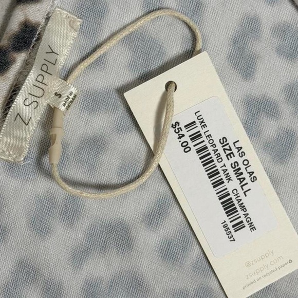 Z Supply Luxe Leopard Print Scoop Neck Cozy Tank Top NWT Small Y2K Loungewear - Picture 7 of 7